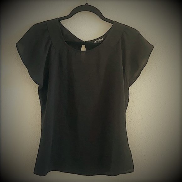 Superb Flutter Sleeve Chiffon-Like Blouse XS from Express - Picture 4 of 16